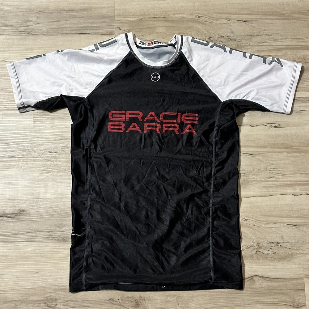 Mens‎ Gracie Barra Grappling Rashguard Spandex Compression MMA Jiu Jitsu Medium